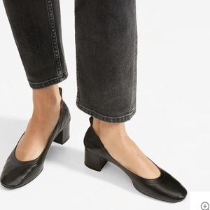 • Everlane • The Day Block Heels Black Leather 8.5